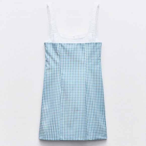 ZARA COMBINATION GINGHAM DRESS - Picture 7 of 9
